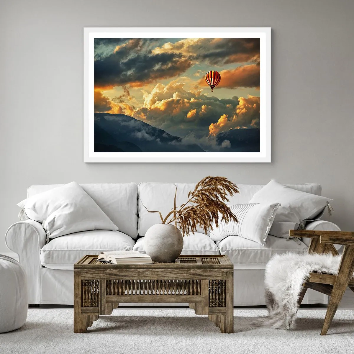 Poster in white frmae - I Like Flying - 30x30 cm