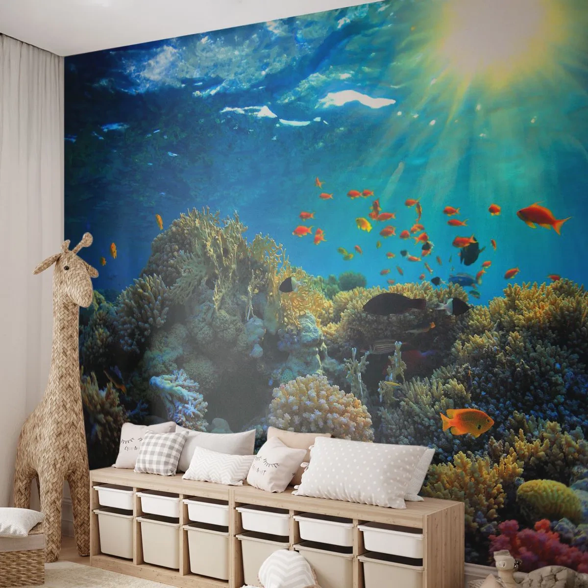 Self-Adhesive Photo Wallpaper Deluxe Sticker - Underwater Treasures - Coral reef, Ocean, Maritime - 350x256 cm