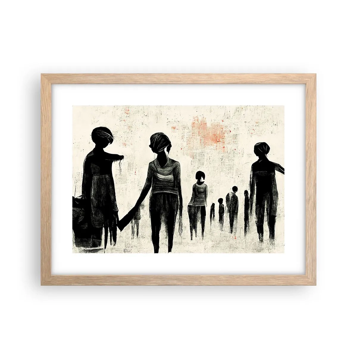 Poster in light oak frame - Against Solitude - 40x30 cm