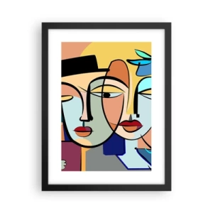 Poster in black frame - Rendez-vous Picasso Style - 30x40 cm