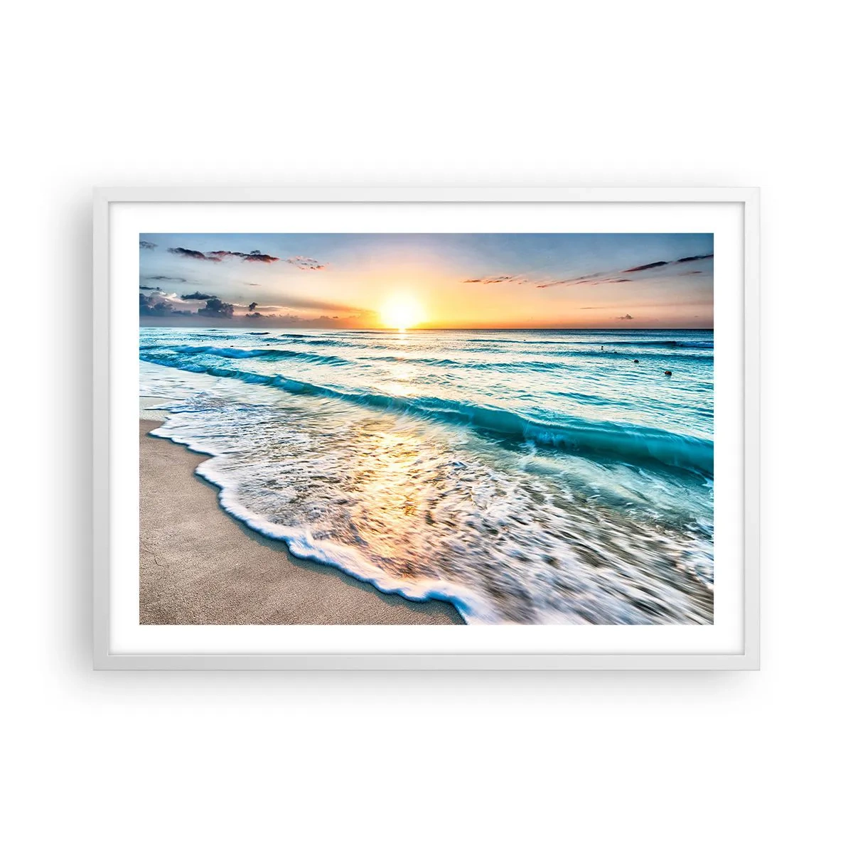 Poster in white frmae - Sunset View - 70x50 cm