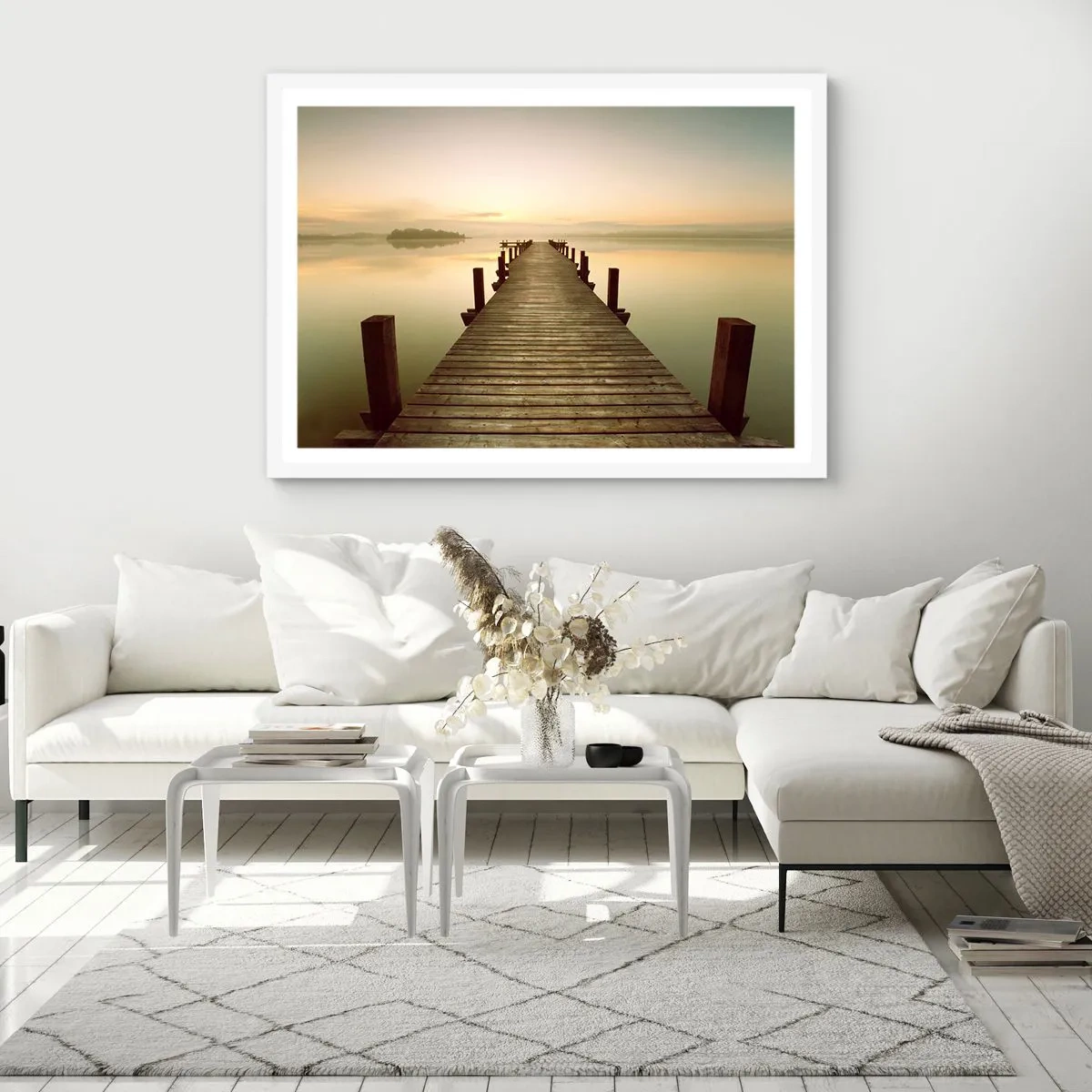 Poster in white frmae - Before Dawn, Dawn, Light - 100x70 cm