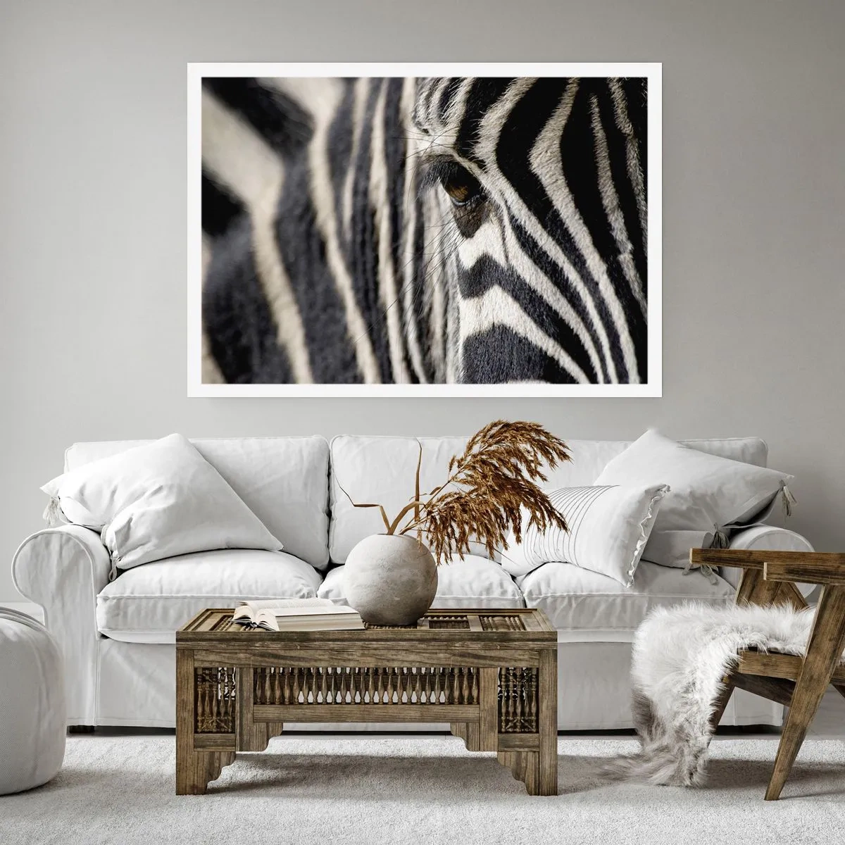 Poster - Striped Portrait - 100x70 cm