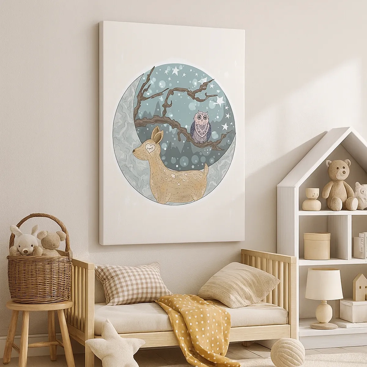 Canvas picture - Fairytale Night in a Forest - 50x70 cm