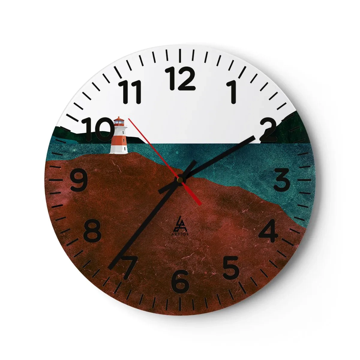 Wall clock - Clock on glass - Gazing at the Sea - 30x30 cm