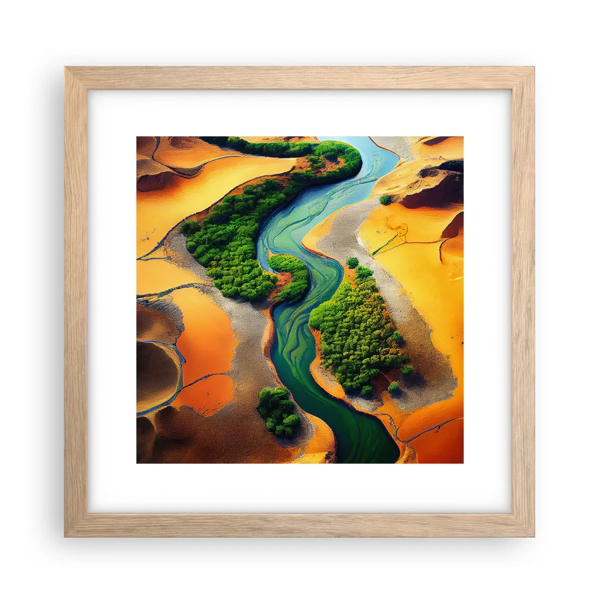 Poster in light oak frame - Life-giving River - 30x30 cm