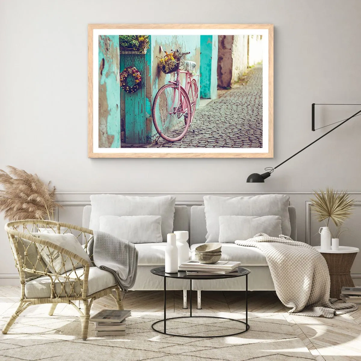 Poster in light oak frame - Be Right Back - 70x50 cm