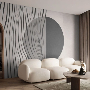 Photo Wallpaper Premium Sand - Half Composition - Abstraction, Piece, Black and white - 100x70 cm
