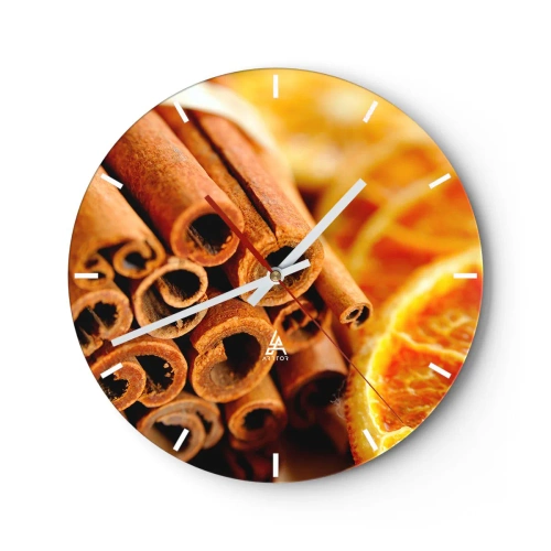 Wall clock - Clock on glass - Can You Smell the Aroma? - 40x40 cm