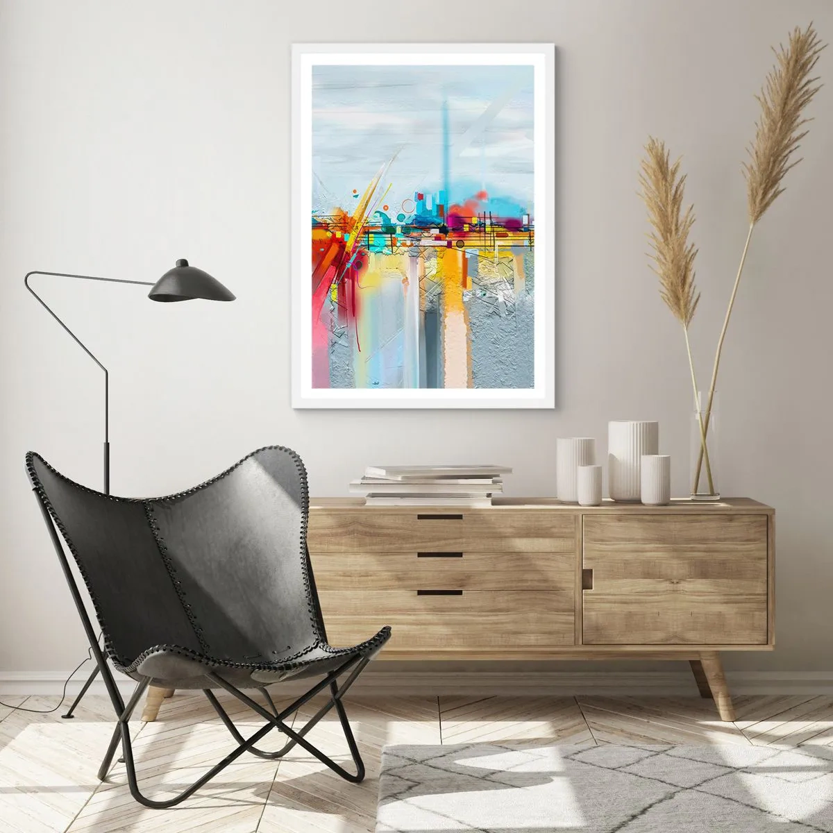 Poster in white frmae - Bridge of Joy over the River of Life - 50x70 cm