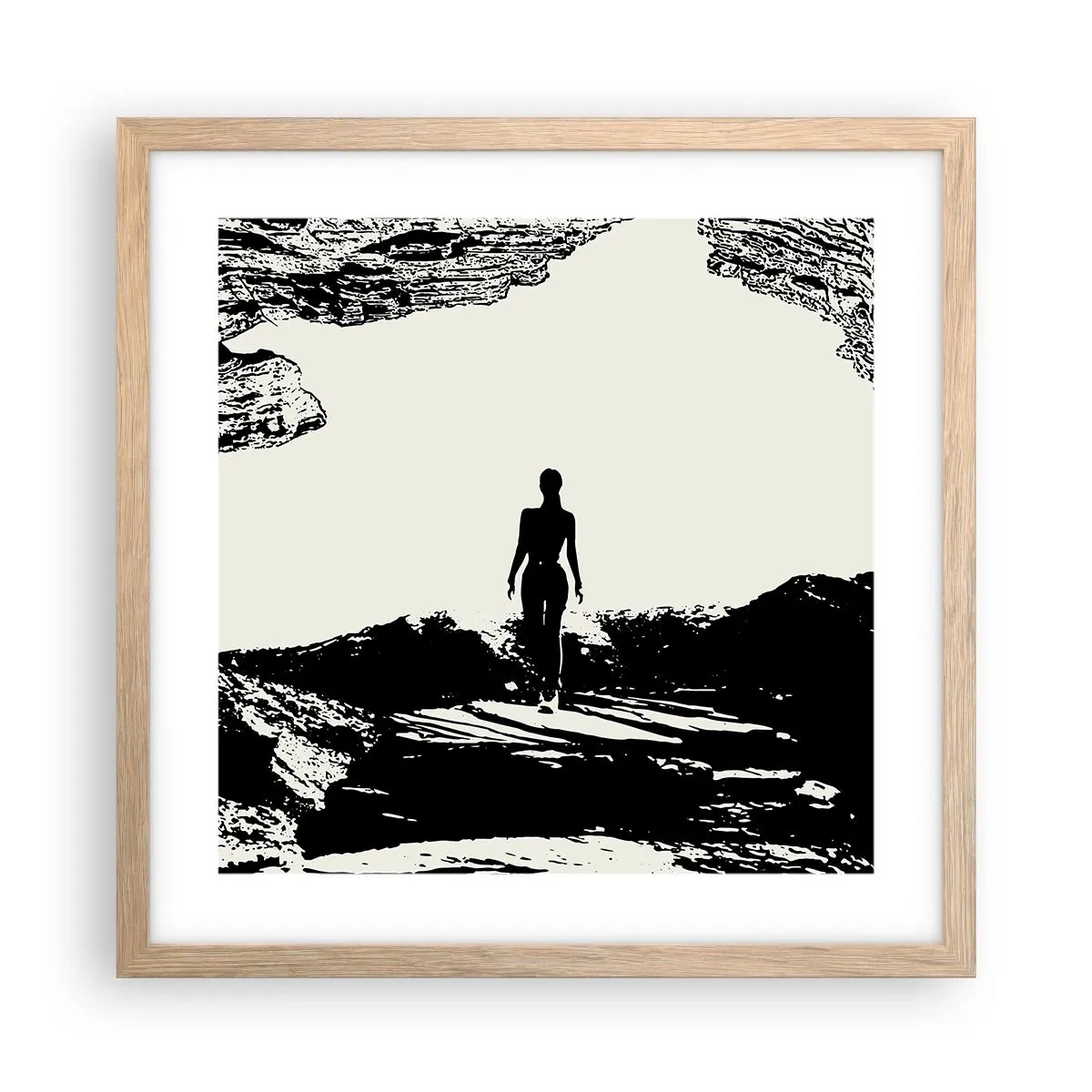 Poster in light oak frame - New Look - 40x40 cm