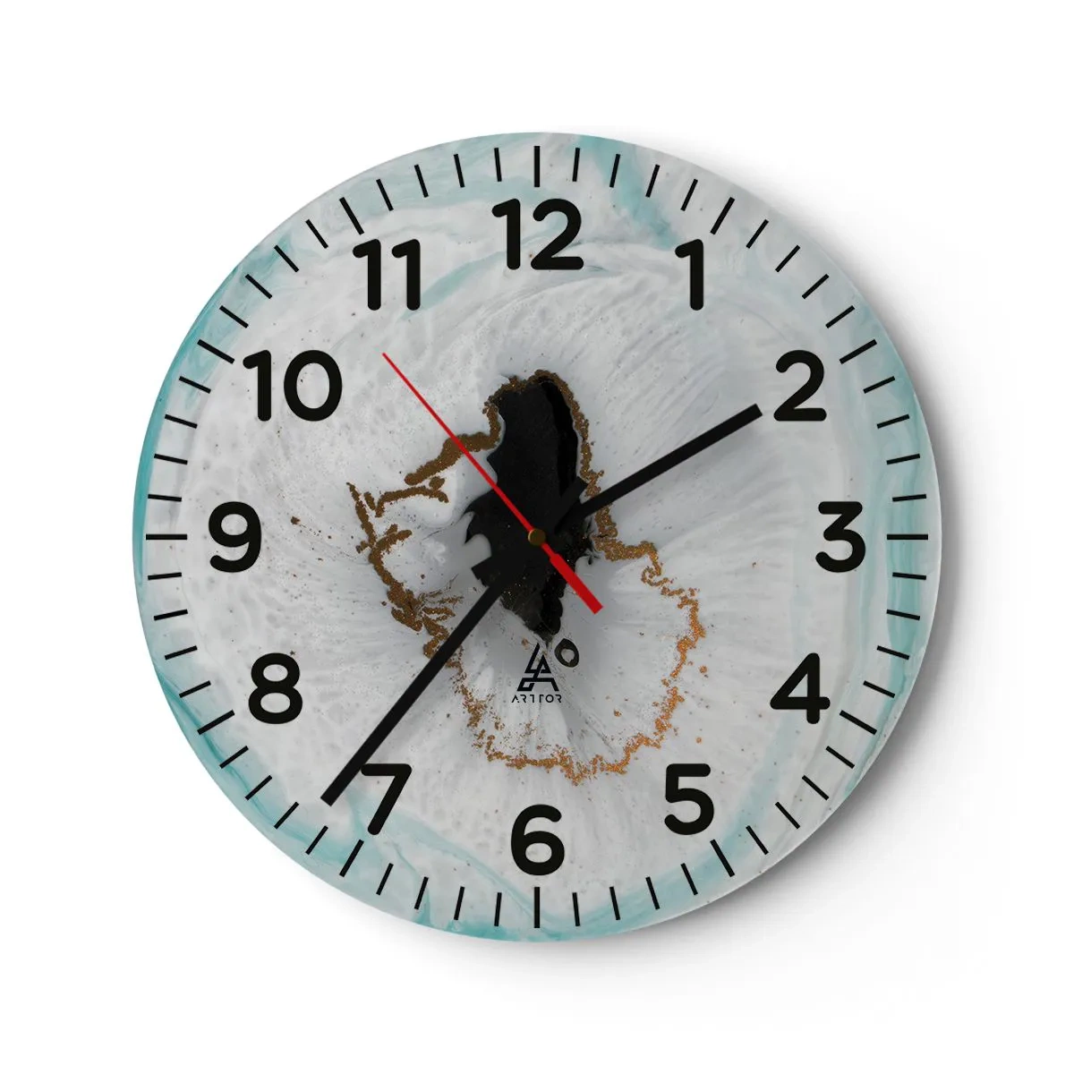 Wall clock - Clock on glass - Into de Deep - 30x30 cm
