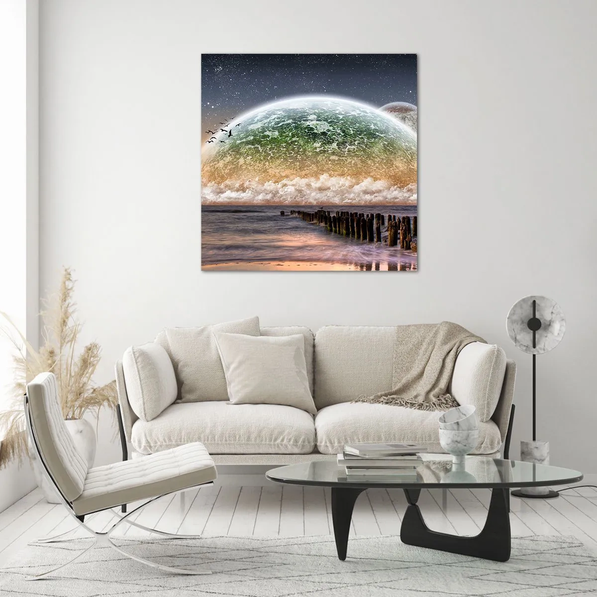 Glass picture - And the World Has Emerged from Water - 40x40 cm