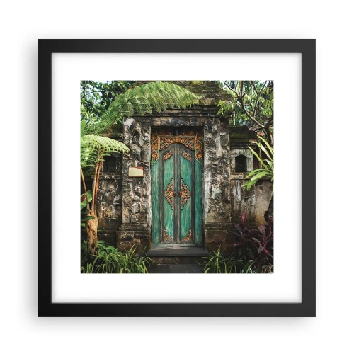 Poster in black frame - Door to Exotic World - 30x30 cm