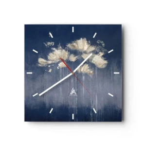 Wall clock - Clock on glass - Like Flakes in the Wind - 40x40 cm