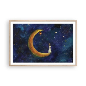 Poster in light oak frame - Calling of the World - 91x61 cm