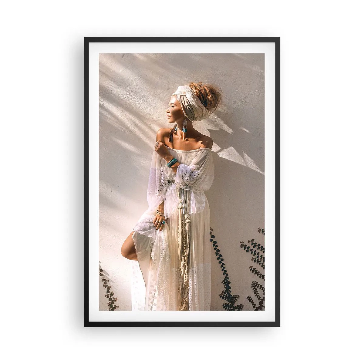 Poster in black frame - Sun and Girl - 61x91 cm