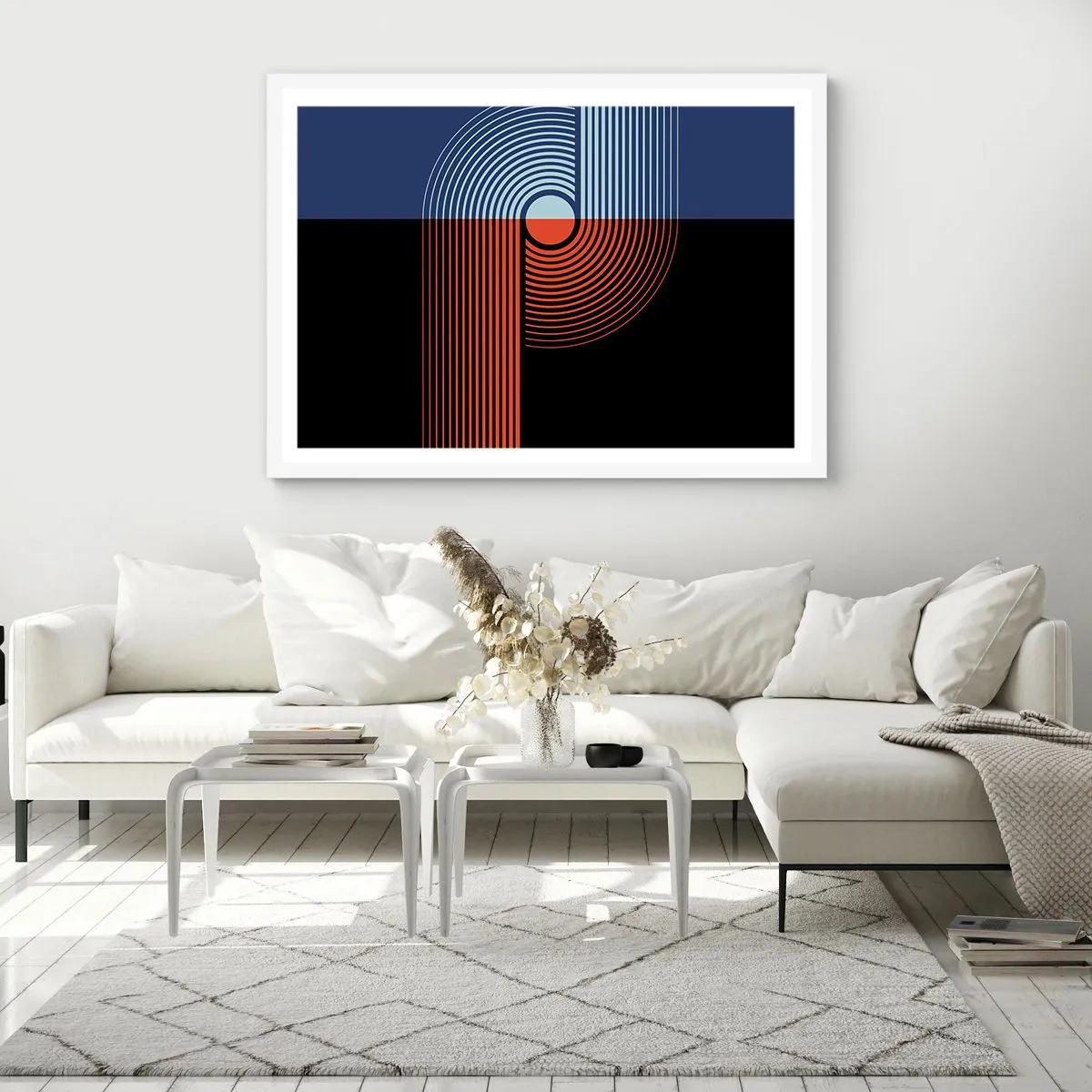 Poster in white frmae - In a Geometrical Embrace - 50x40 cm