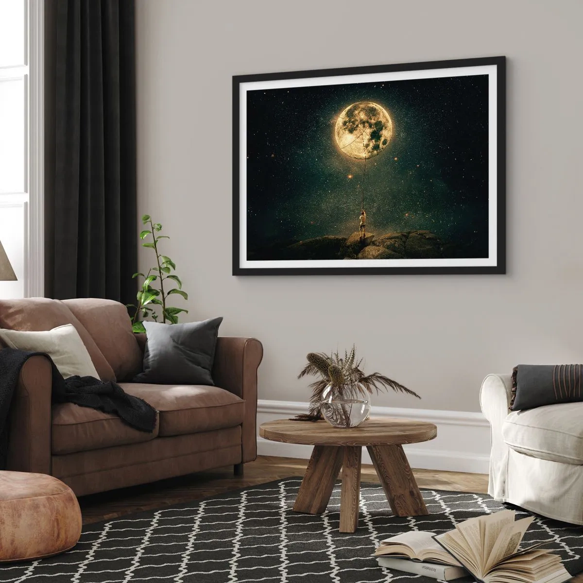Poster in black frame - One that Stole the Moon - 40x30 cm