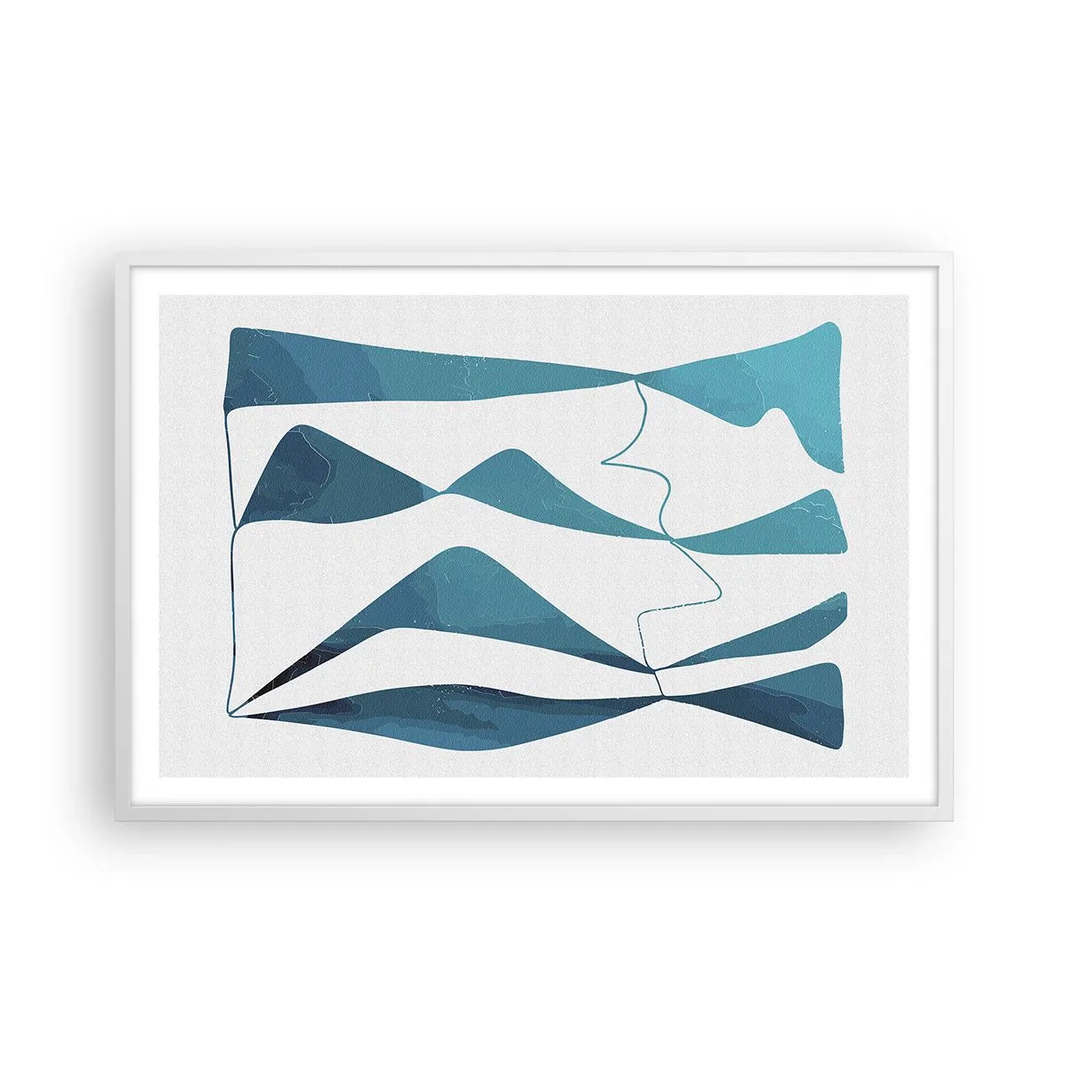 Poster in white frmae - Abstract: Turquoise Relation - 91x61 cm