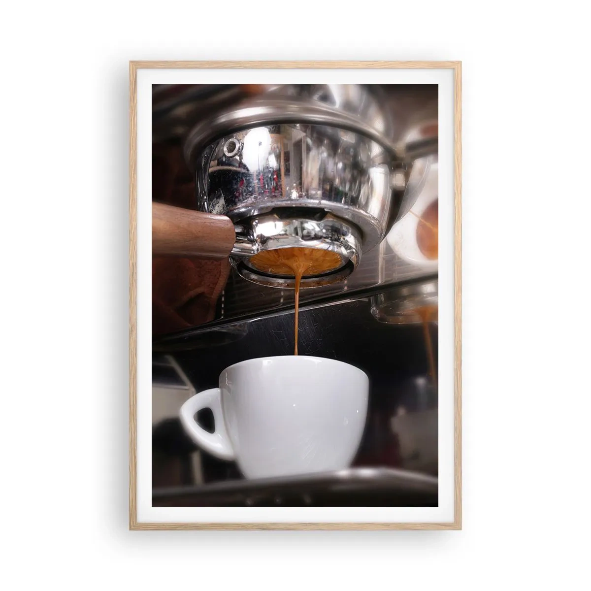 Poster in light oak frame - Good Moment of the Day - 70x100 cm