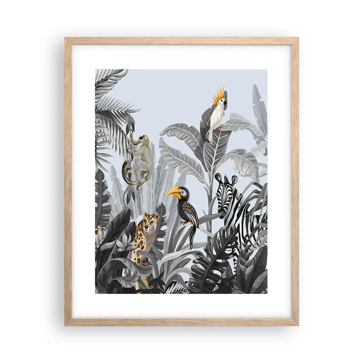 Poster in light oak frame - African Fairy Tale - 40x50 cm