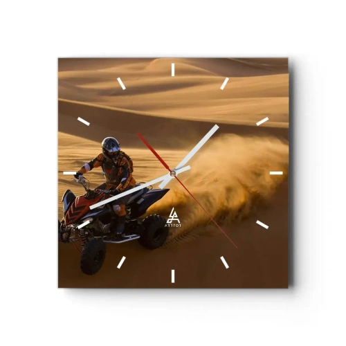 Wall clock - Clock on glass - On Sand Waves - 40x40 cm