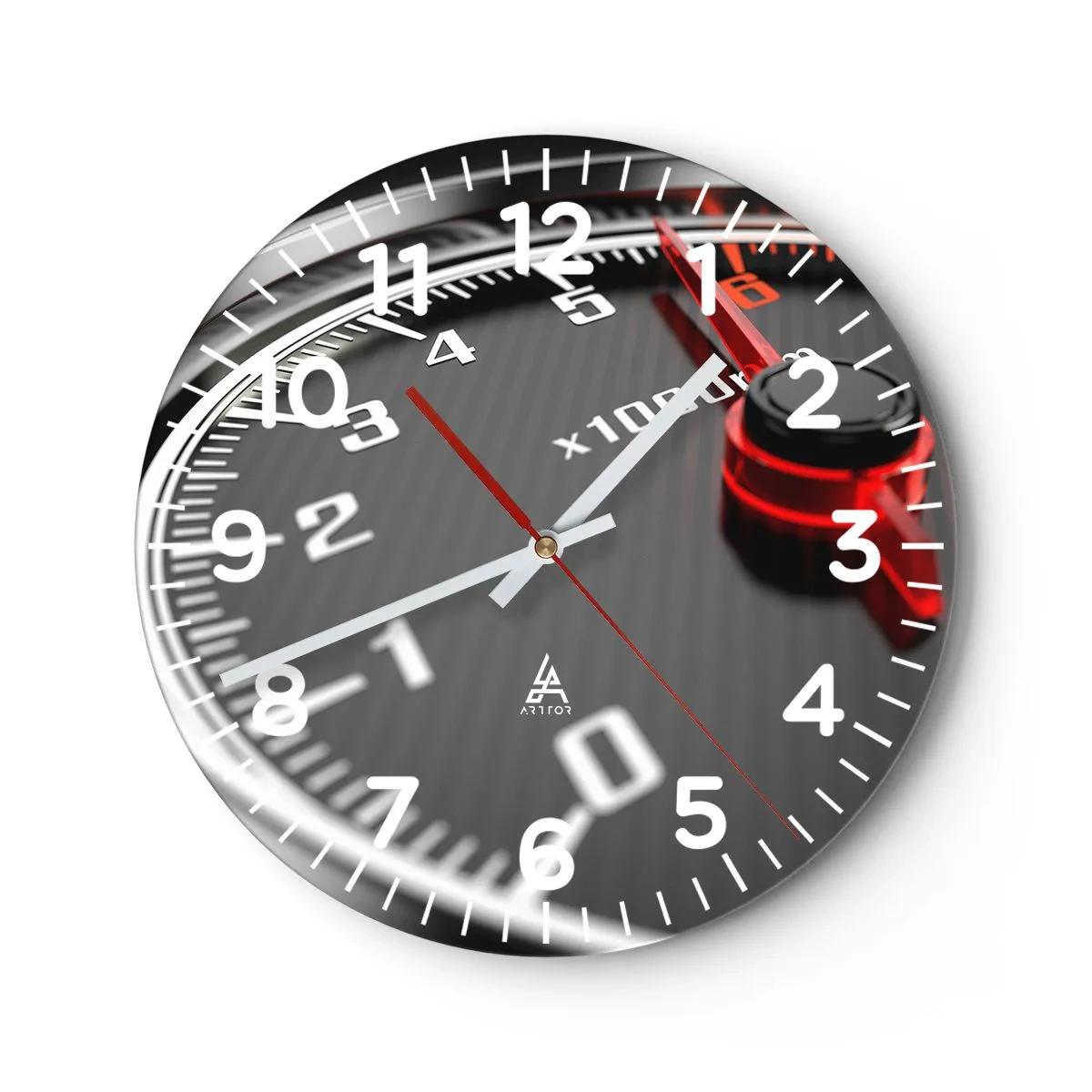 Wall clock - Clock on glass - Floor it - 40x40 cm