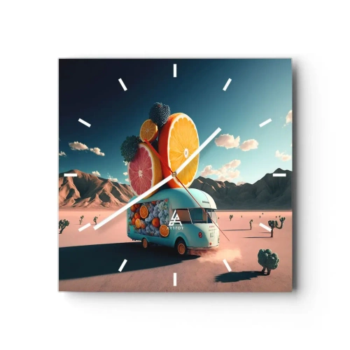 Wall clock - Clock on glass - Taste of Holidays - 30x30 cm