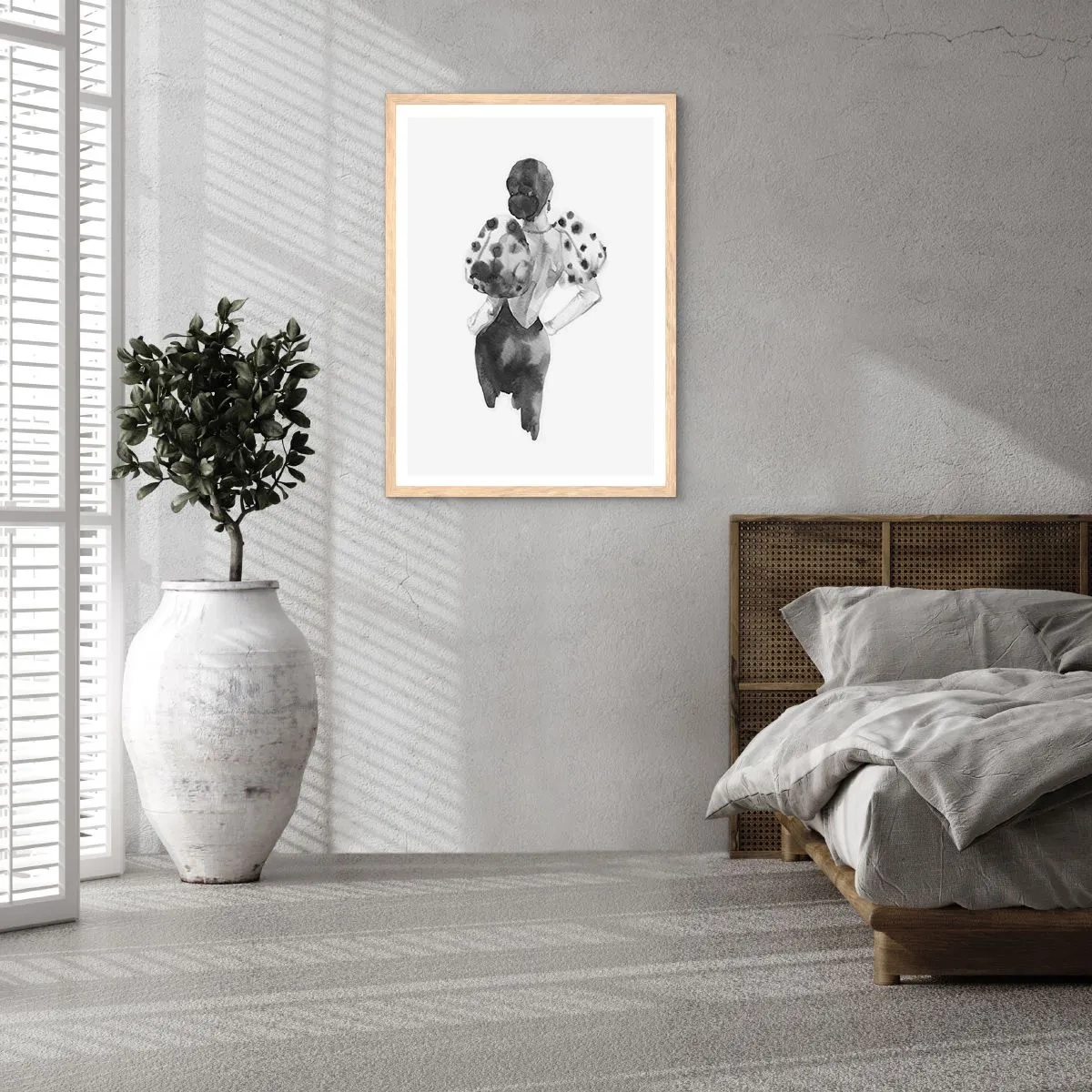 Poster in light oak frame - She Passed by - 30x40 cm