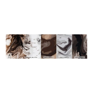 Photo Wallpaper Sample Premium Canvas - Counterbalance of Colours - Abstraction, Piece, Modern Pattern - 100x30 cm