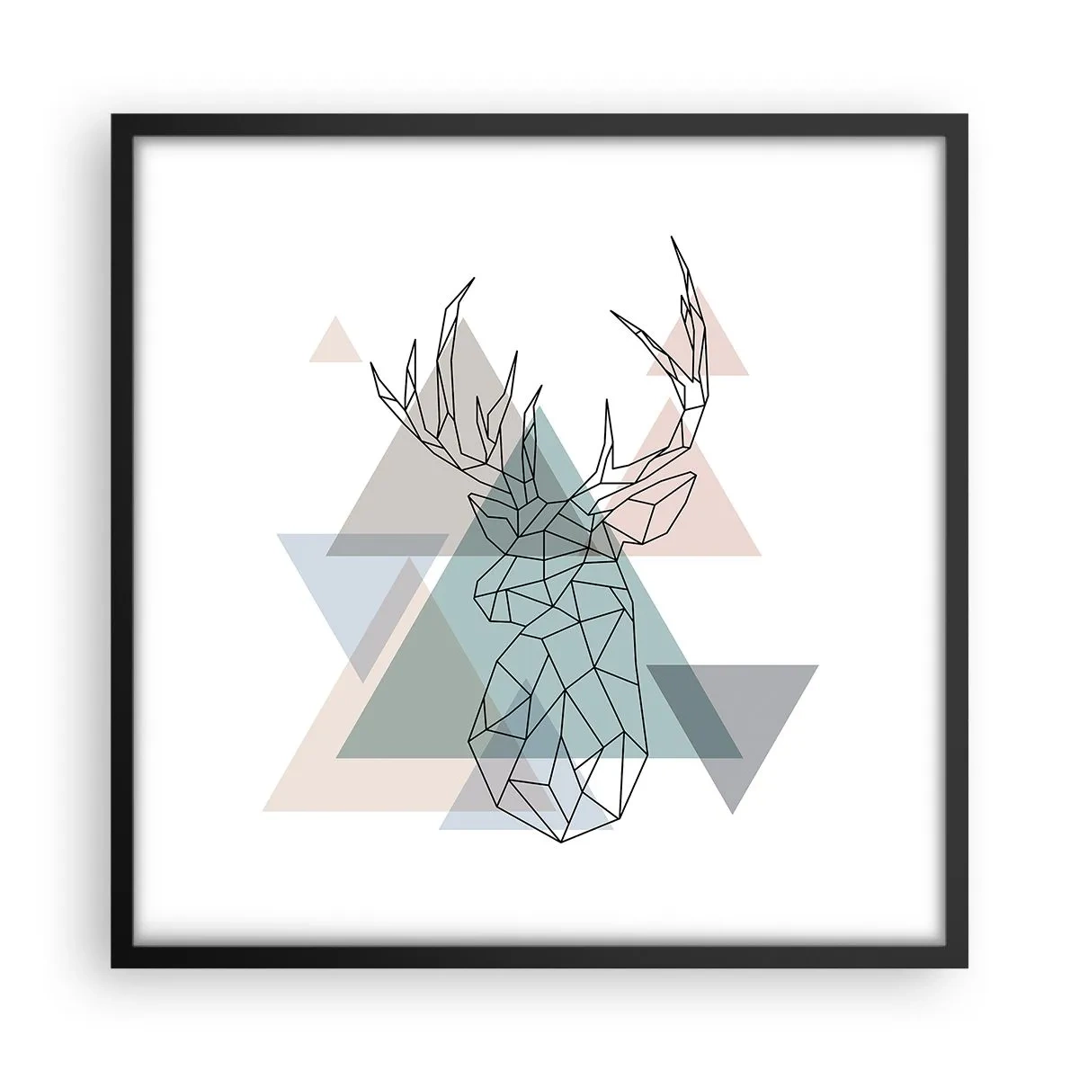 Poster in black frame - In a Geometrical Forest - 50x50 cm
