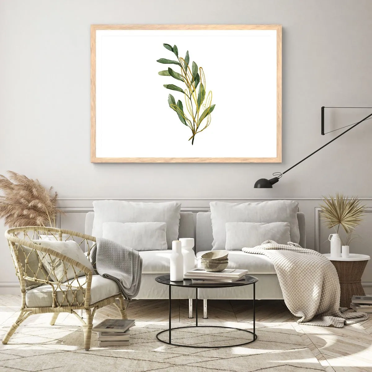 Poster in light oak frame - All that Is Good - 50x40 cm