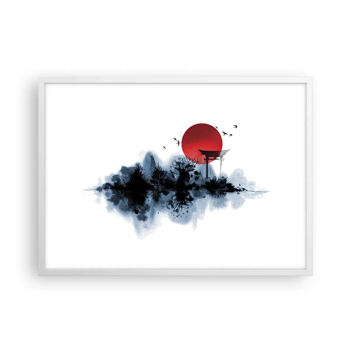Poster in white frmae - Japanese View - 70x50 cm