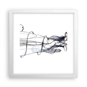 Poster in white frmae - Study of Touch - 30x30 cm