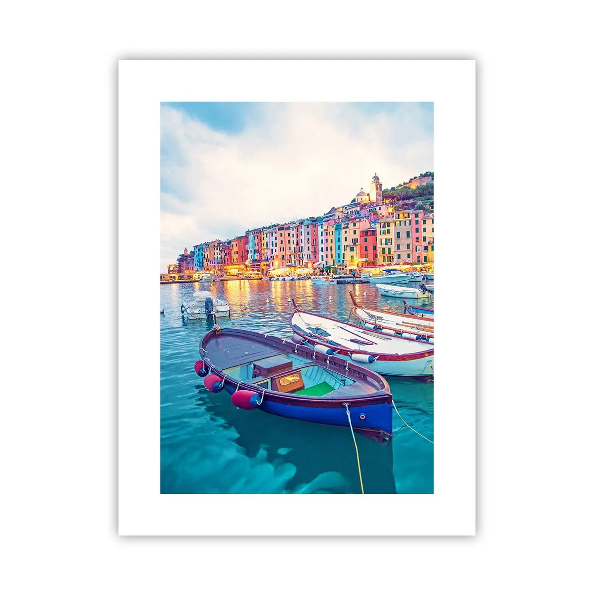 Poster - Colourful Evening in a Port - 30x40 cm