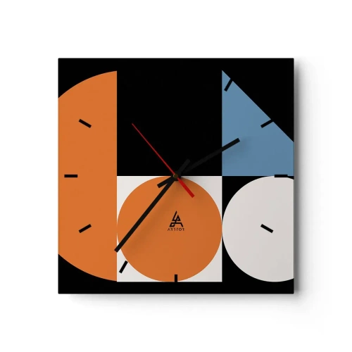 Wall clock - Clock on glass - Figure System - 30x30 cm