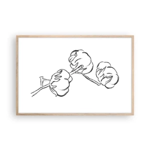 Poster in light oak frame - Cotton Fluff - 91x61 cm