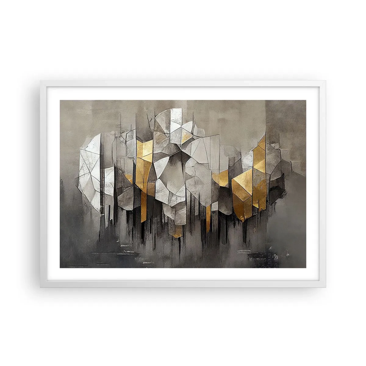 Poster in white frmae - Composition of Ice and Light - 70x50 cm