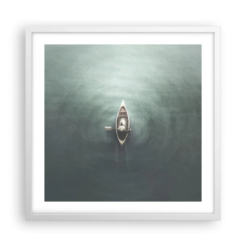 Poster in white frmae - Through Moon Lake - 50x50 cm