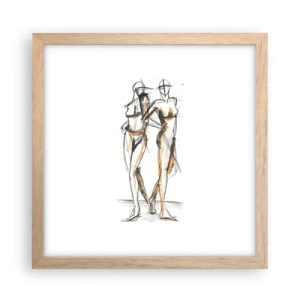 Poster in light oak frame - Study of Grace - 30x30 cm