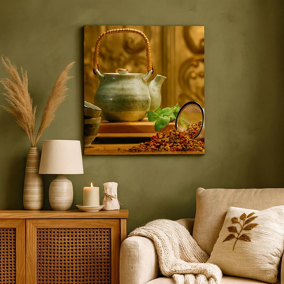 Canvas picture - Treaty about Drinking Tea - 30x30 cm