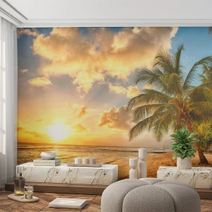 Photo Wallpaper Standard Eco - Eternal Summer, Always Holidays - Landscape, Beach, Coconut Palm - 350x256 cm