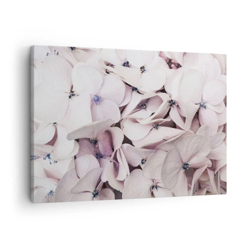 Canvas picture - Delicate white hydrangeas in pastel shades - 70x50cm - In the Flood of Flowers - Modern wall decoration for the living room and bedroom ARTTOR
