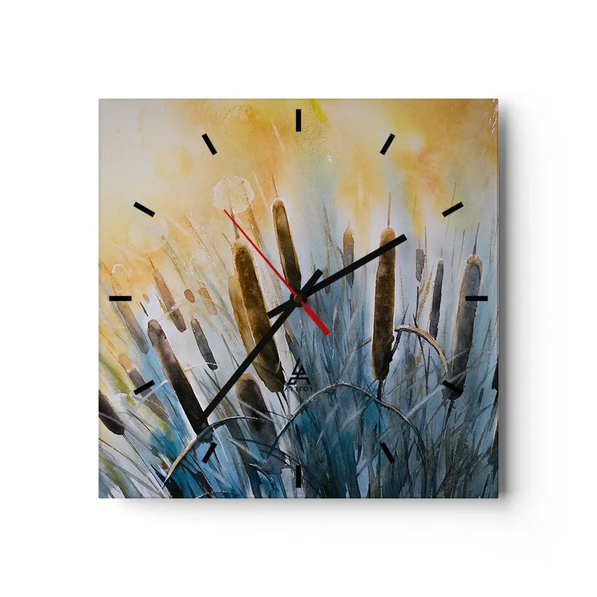 Wall clock - Clock on glass - Coolness of Water, Heat of the Sun - 40x40 cm