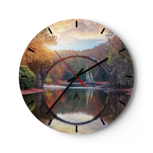 Wall clock - Clock on glass - On the Other Side of a Mirror - 40x40 cm