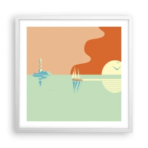 Poster in white frmae - Ideal Sea Landscape - 50x50 cm