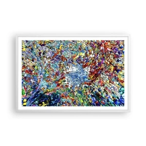 Poster in white frmae - Stained Glass with Drops - 91x61 cm
