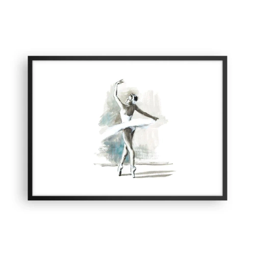 Poster in black frame - Enchanted into a Swan - 70x50 cm