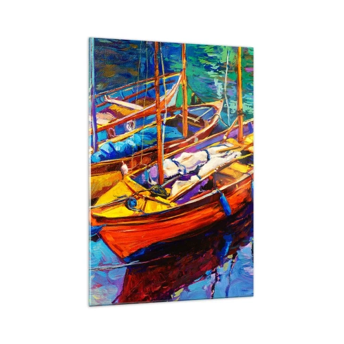 Glass picture - On Water Thick with Colours - 70x100 cm